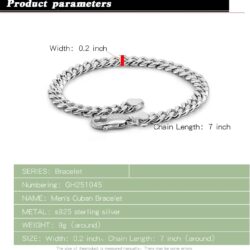 Italian Sterling Silver Cuban Link Chain Bracelet Men 3MM 4MM 5MM 6.3 "6.7" 7 "7.5" 8 "8.5" 9 "Solid 925 Silver Bangle For Woman Teen Boy Cuff Jewelry Gift - Image 3