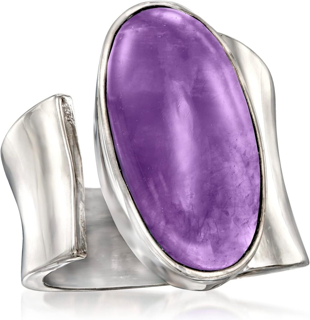 Ross-Simons 10.00 Carat Amethyst Wrap Ring in Sterling Silver - Image 4