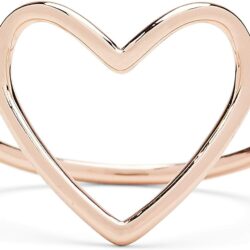 Pura Vida Rose Gold or Silver-Plated Statement Big Heart Stackable Ring - Brass Band, Stylish Design - Sizes 5-9