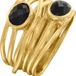 Ross-Simons Black Onyx Highway Ring in 18kt Gold Over Sterling - Image 3