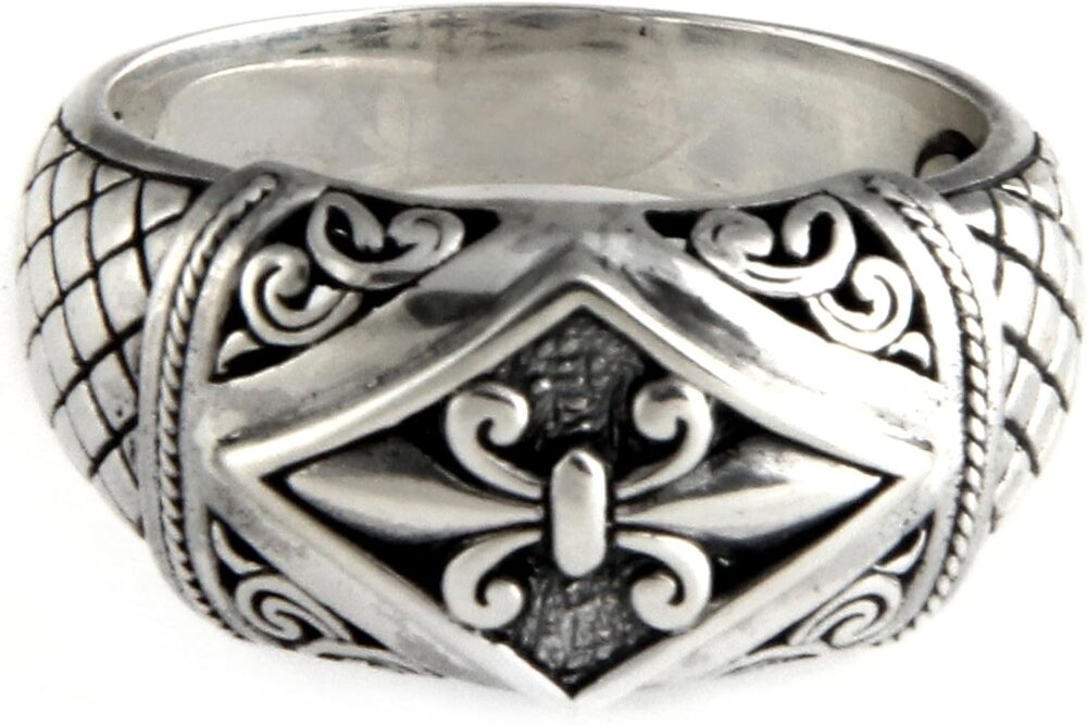 NOVICA Artisan Handmade .925 Sterling Silver Ring Indonesian Domed 'Fleur De Lis' - Image 2