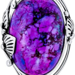 South Western Native American Style Leaf Large Oval Gemstone Boho Turquoise Moonstone Statement Ring Western Jewelry For Women .925 Sterling Silver