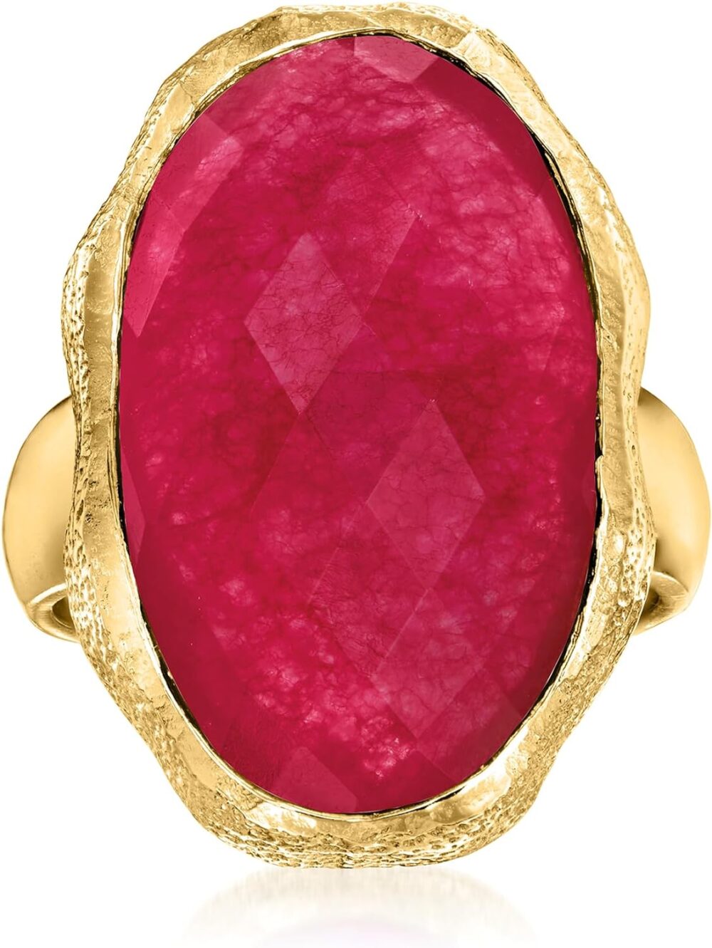 Ross-Simons 25.00 Carat Pink Quartz Ring in 18kt Gold Over Sterling