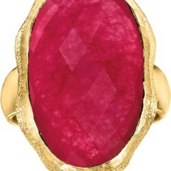 Ross-Simons 25.00 Carat Pink Quartz Ring in 18kt Gold Over Sterling