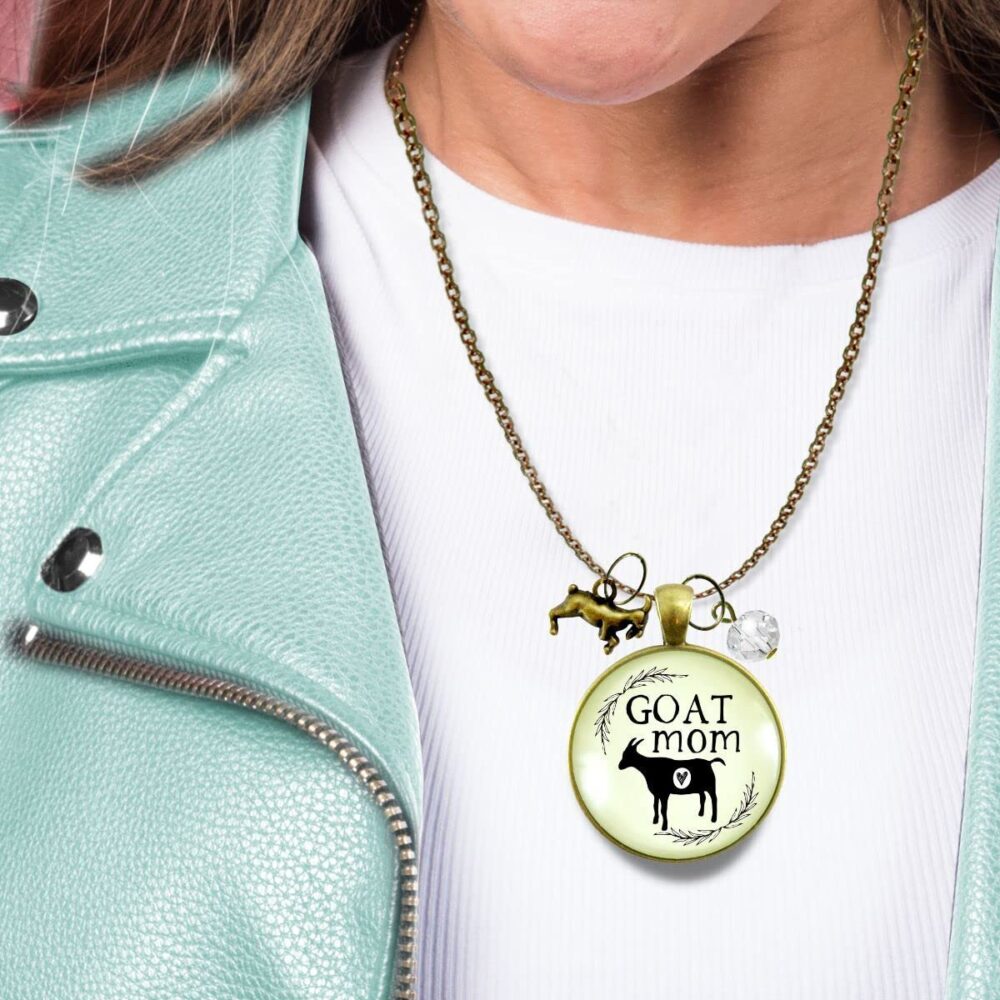 Goat Mom Necklace Farm Life Country Westrn Jewelry For Women 24" Chain - Handmade Animal Goat Mama Theme Pendant, Bronze Kid Goat Charm, Thoughtfully Packaged Ready to Gift with Message Card & Box - Image 3