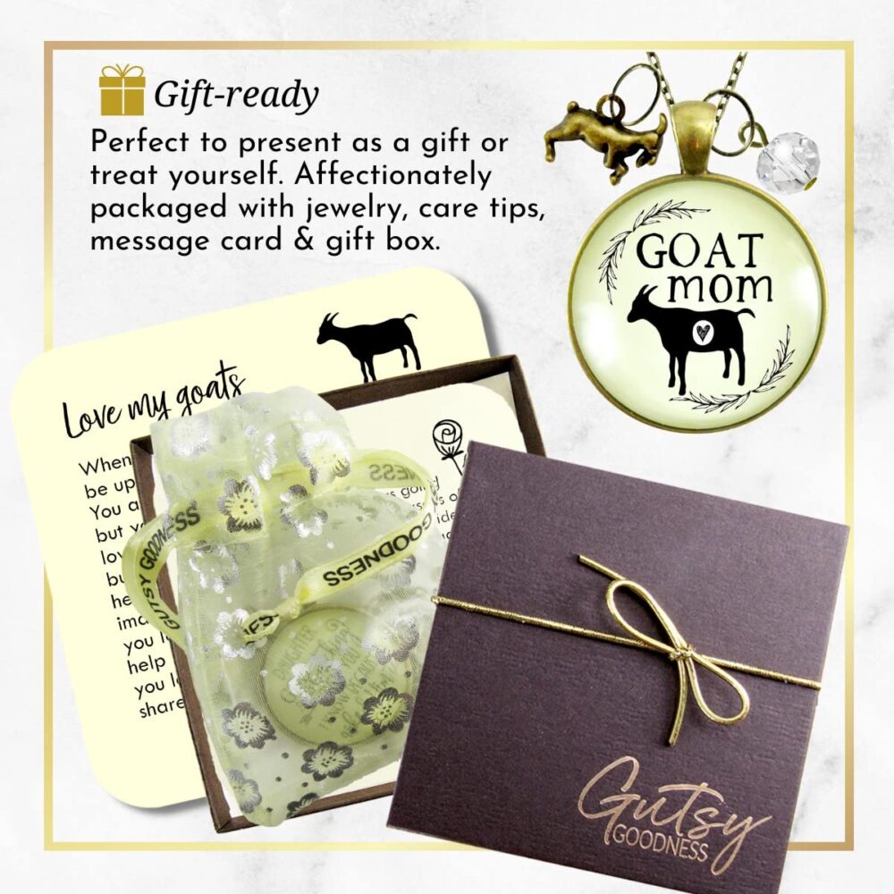 Goat Mom Necklace Farm Life Country Westrn Jewelry For Women 24" Chain - Handmade Animal Goat Mama Theme Pendant, Bronze Kid Goat Charm, Thoughtfully Packaged Ready to Gift with Message Card & Box - Image 6