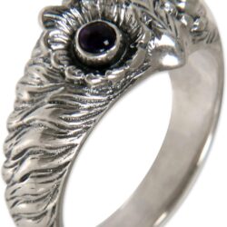 NOVICA Artisan Handmade Amethyst Ring Silver Bird Sterling Purple Band Indonesia Animal Themed Good Fortune Birthstone [crownbezel 0.4 in L x 0.7 in W x 0.2 in H Band Width 4 mm W] ' Owl Wisdom' - Image 3