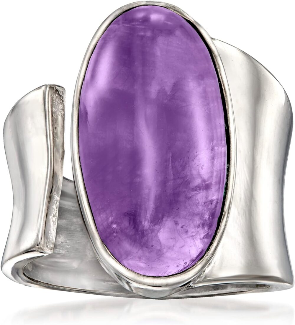 Ross-Simons 10.00 Carat Amethyst Wrap Ring in Sterling Silver