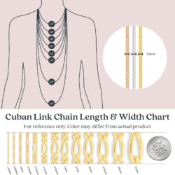 KEZEF Miami 18k 3mm Cuban Link Chain for Boys Girls 925 Sterling Silver Necklace Chain Tarnish Free Gold Necklace Gold Plated Chain Rose Gold Chains Sterling Silver Chain - Image 6