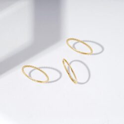 Amazon Essentials 14K Gold or Rhodium Plated Sterling Silver Stacking Ring Set of 3 - Image 5