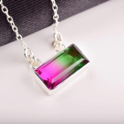 Designer Watermelon Tourmaline Quartz Pendant In Artisan Pendants, Jewelry, Designer Necklace, Handmade Pendant, Gift for Her - Image 3