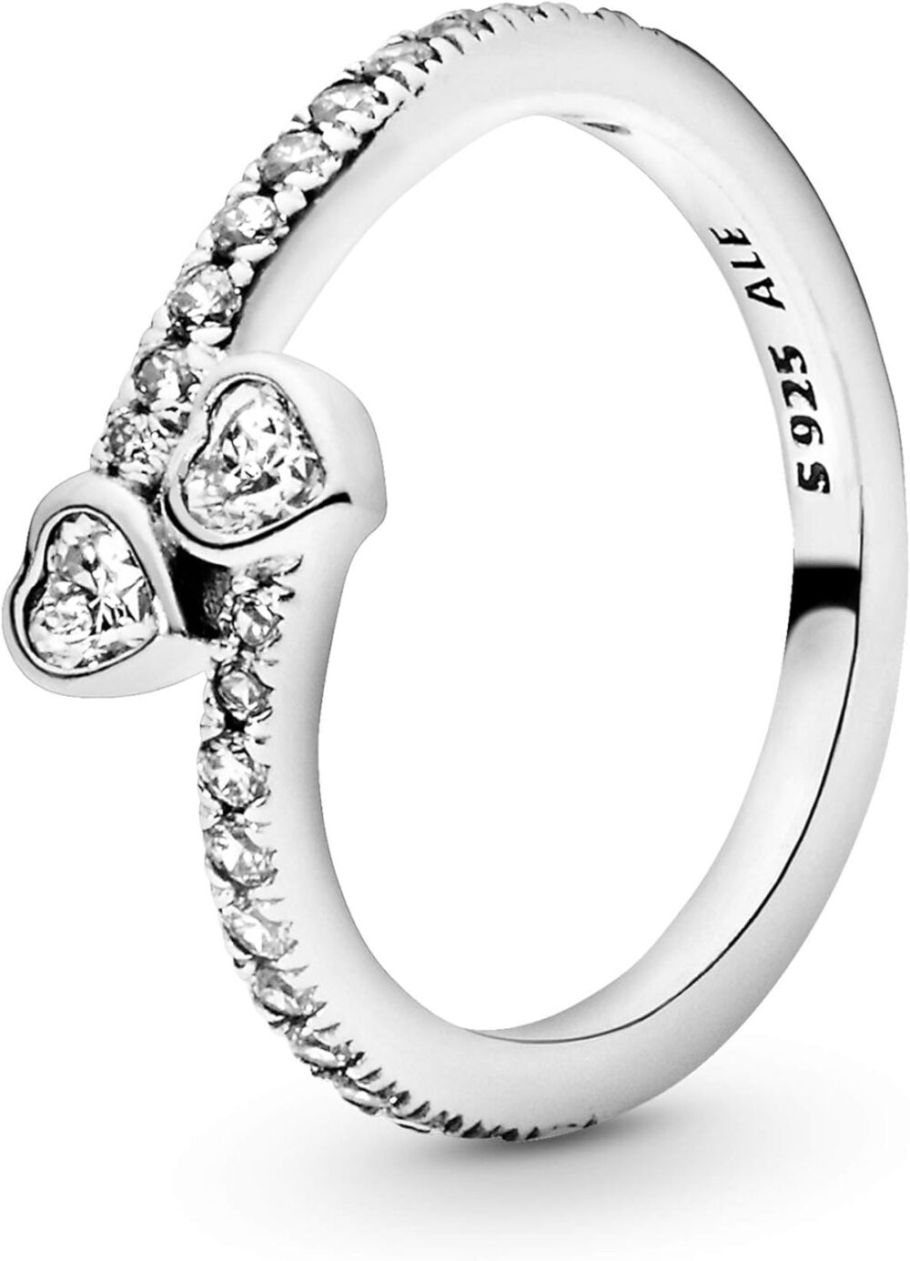 Pandora Two Sparkling Hearts Ring - The Ultimate Symbol of Love - Sterling Silver Ring for Women - Sterling Silver with Clear Cubic Zirconia - With Gift Box - Image 2