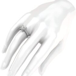 THELANDA Sterling Silver Simulated Heart-shaped Diamond Or Moissanite Halo Engagement Ring with Side Stones Promise Bridal Ring - Image 4