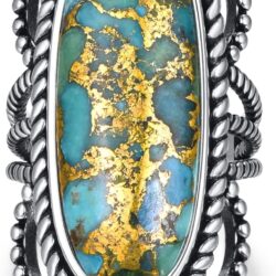 Turquoise/Teal Turquoise/Spiny Turquoise Ring for Women 925 Sterling Silver Oval Bohemian Ring for Valentine Day Oxidized Silver Statement Rings Size 6-9 - Image 6
