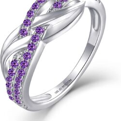 JO WISDOM Women Celtic Knot Rings,Criss-Cross X Shape Promise Rings for Women with Cubic Zirconia,925 Sterling Silver Rings