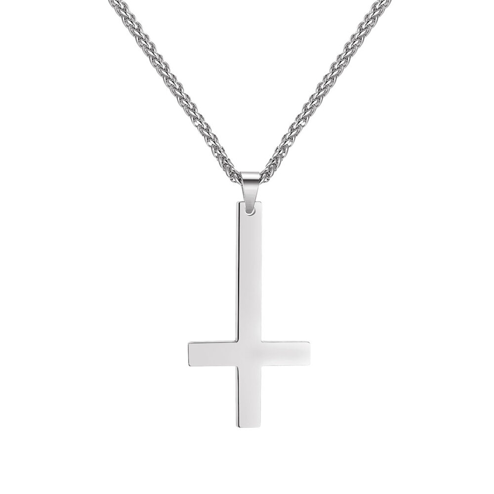 Titanium steel smooth cross necklace pendant - Image 7