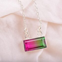 Designer Watermelon Tourmaline Quartz Pendant In Artisan Pendants, Jewelry, Designer Necklace, Handmade Pendant, Gift for Her - Image 4