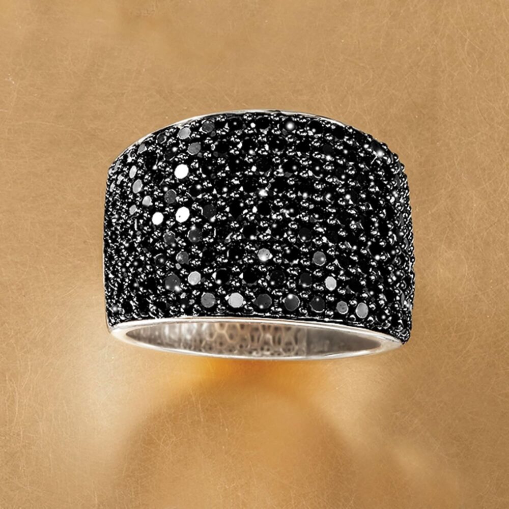 Ross-Simons 3.70 ct. t.w. Pave Black Spinel Ring in Sterling Silver - Image 4