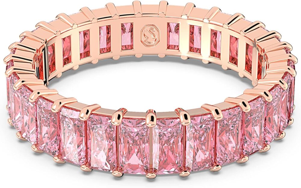 Swarovski Matrix Crystal Ring Collection, Pink Crystal, Rose Gold-Tone Finish