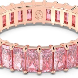 Swarovski Matrix Crystal Ring Collection, Pink Crystal, Rose Gold-Tone Finish
