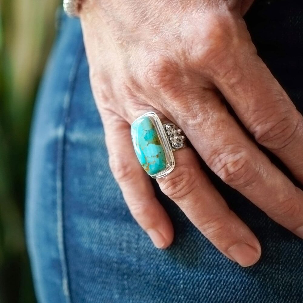 Silpada 'Big Spring' Compressed Mojave Turquoise Statement Ring in Sterling Silver - Image 4