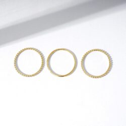 Amazon Essentials 14K Gold or Rhodium Plated Sterling Silver Stacking Ring Set of 3 - Image 4