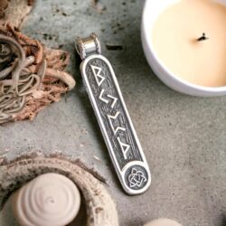 Viking Rune Formula Pendant Necklace for Men Women - 925 Sterling Silver - Norse Nordic Celtic Jewelry - Mens Womens Runic Protection Amulet - Matching Necklaces for Couples - Handmade (Female) - Image 2