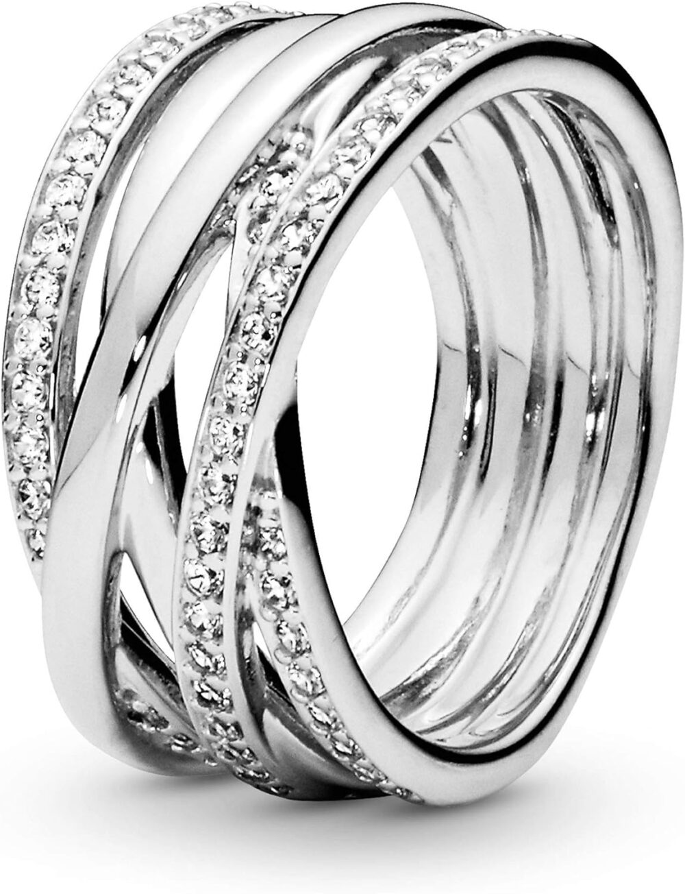 Pandora Sparkling & Polished Lines Entwined Ring - Ring for Women - Gift for Her, With Gift Box - Image 2