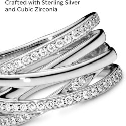 Pandora Sparkling & Polished Lines Entwined Ring - Ring for Women - Gift for Her, With Gift Box - Image 4
