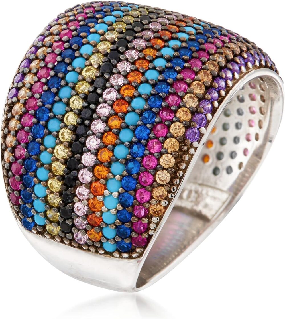 Ross-Simons Multicolored CZ Ring in Sterling Silver - Image 3