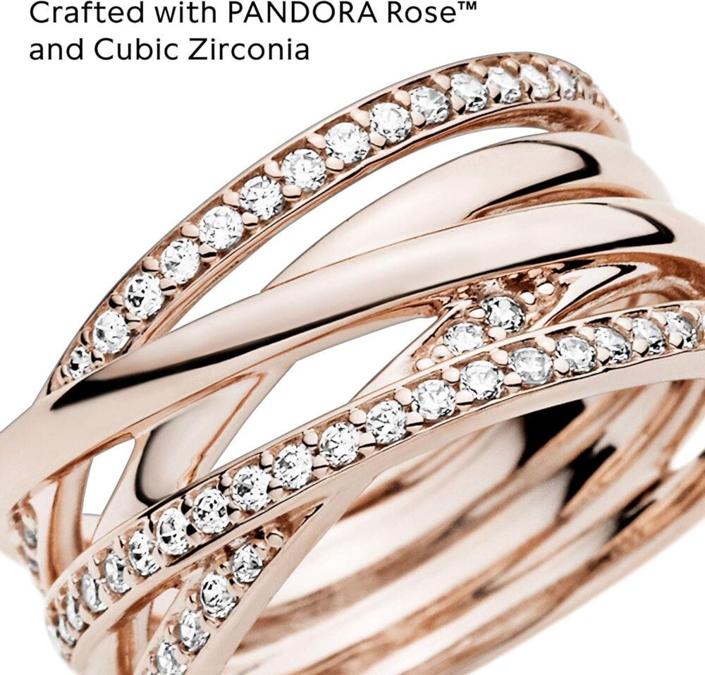 Pandora Sparkling & Polished Lines Entwined Ring - Ring for Women - Gift for Her, With Gift Box - Image 4