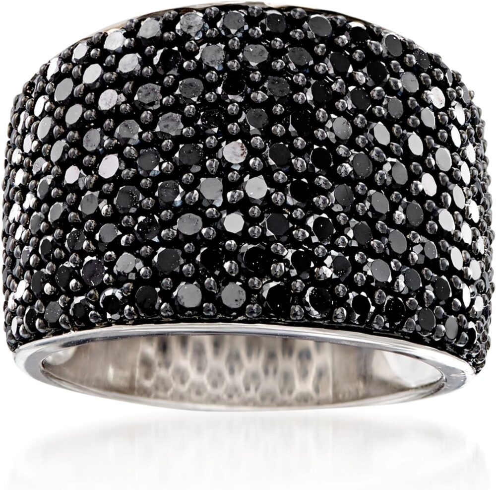 Ross-Simons 3.70 ct. t.w. Pave Black Spinel Ring in Sterling Silver