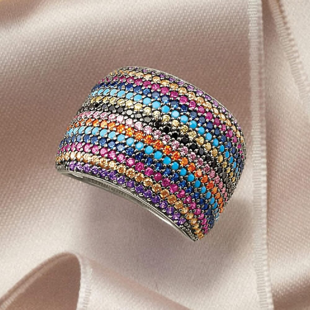 Ross-Simons Multicolored CZ Ring in Sterling Silver - Image 4