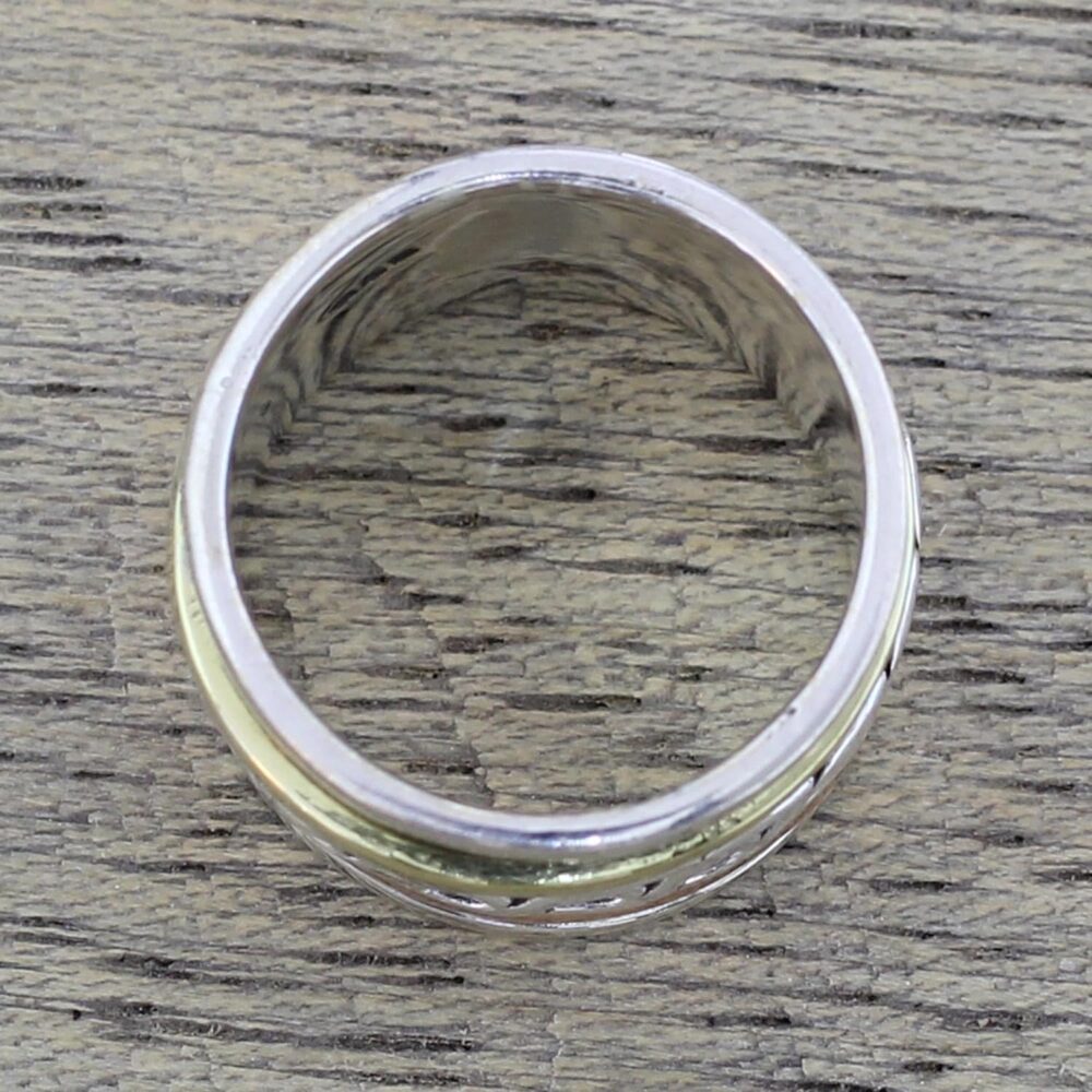 NOVICA Artisan Handmade .925 Sterling Silver Meditation Spinner Ring Copper Brass from India 'Spinning Braid' - Image 2