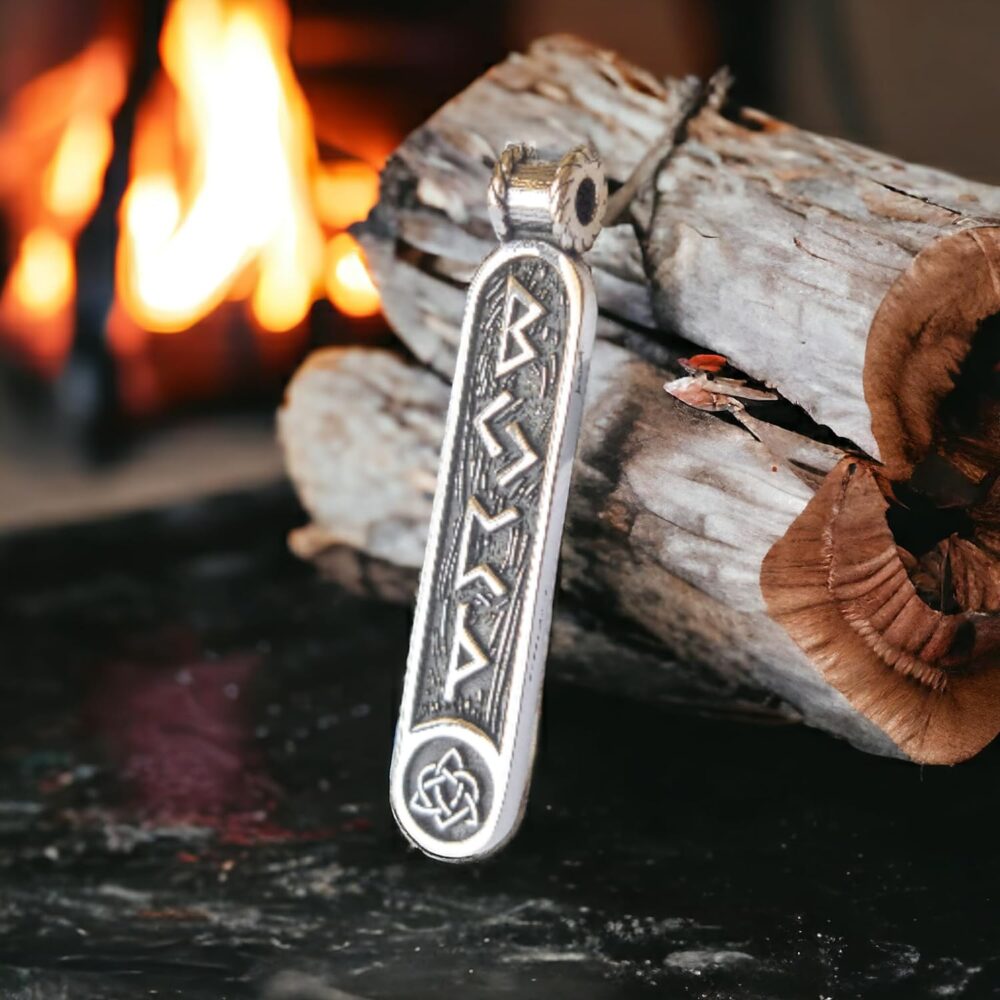 Viking Rune Formula Pendant Necklace for Men Women - 925 Sterling Silver - Norse Nordic Celtic Jewelry - Mens Womens Runic Protection Amulet - Matching Necklaces for Couples - Handmade (Female) - Image 5