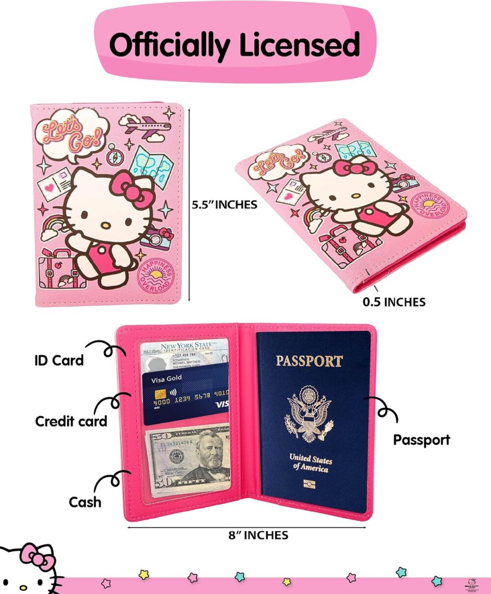 Hello Kitty Passport Holder Official License, Cute Passport Holder and Passport Cover, Sanrio Gifts - Image 7