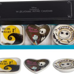 Disney Tim Burton's Nightmare Before Christmas Mini Trinket Tray Gift Set, 3 Piece Jewelry Dish Ring Holder