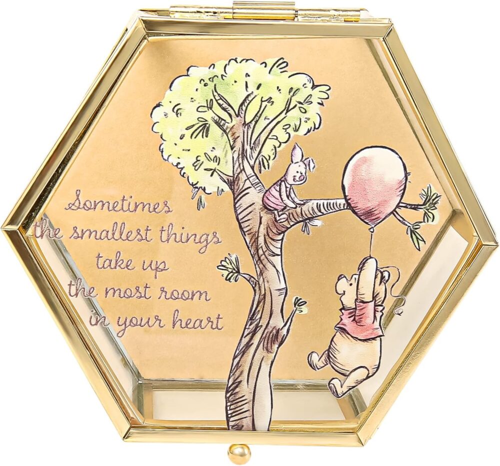 Disney Winnie the Pooh Jewelry Box - Glass Jewelry Case with Pooh and Piglet Design Jewelry Box, Officially Licensed - Image 3