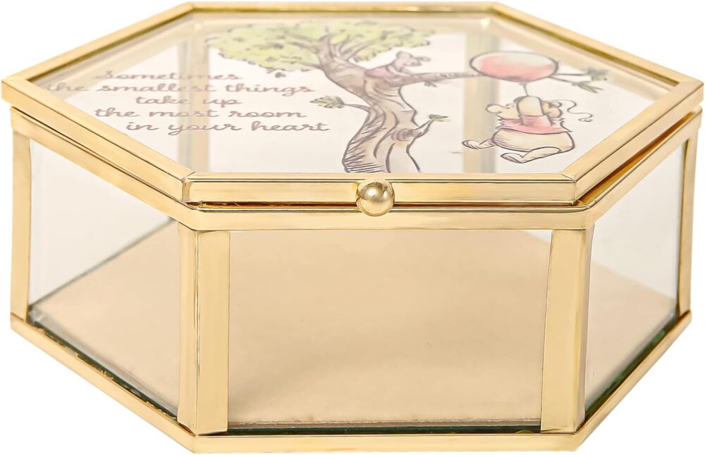 Disney Winnie the Pooh Jewelry Box - Glass Jewelry Case with Pooh and Piglet Design Jewelry Box, Officially Licensed - Image 5