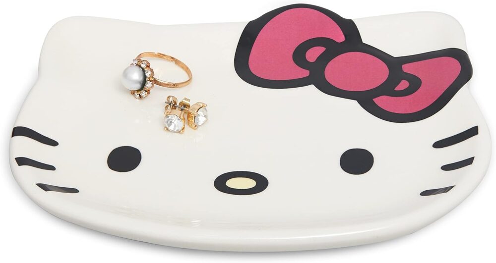 Hello Kitty Sanrio Jewelry Dish - Ceramic Trinket Tray and Ring Dish Jewelry Tray Officially Licensed