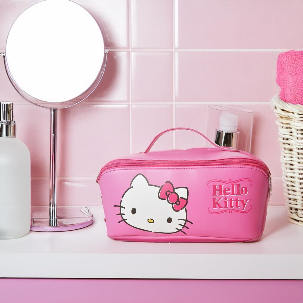 Hello Kitty Travel Makeup Bag Official License, Travel Cosmetic Bag, Sanrio Travel Pink Makeup Bag - Image 5