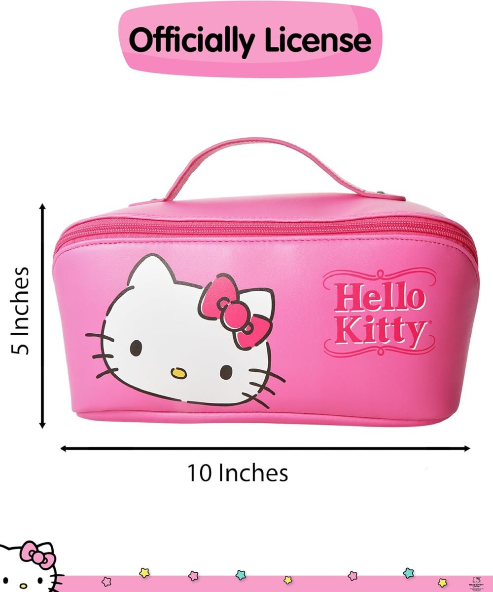 Hello Kitty Travel Makeup Bag Official License, Travel Cosmetic Bag, Sanrio Travel Pink Makeup Bag - Image 7