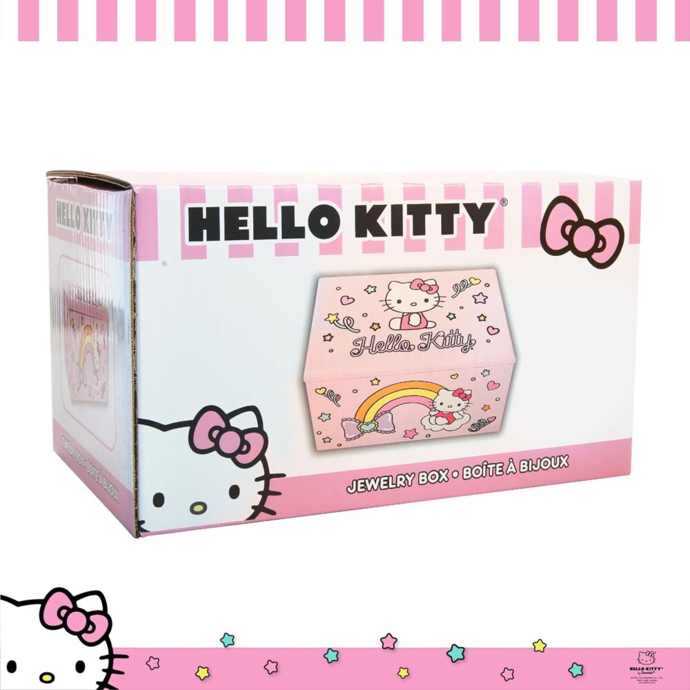 Hello Kitty Jewelry Box with Tray and Storage Official License, Pink Jewelry Box, Wood Jewelry Organizer, Sanrio Gifts (Pink) - Image 6