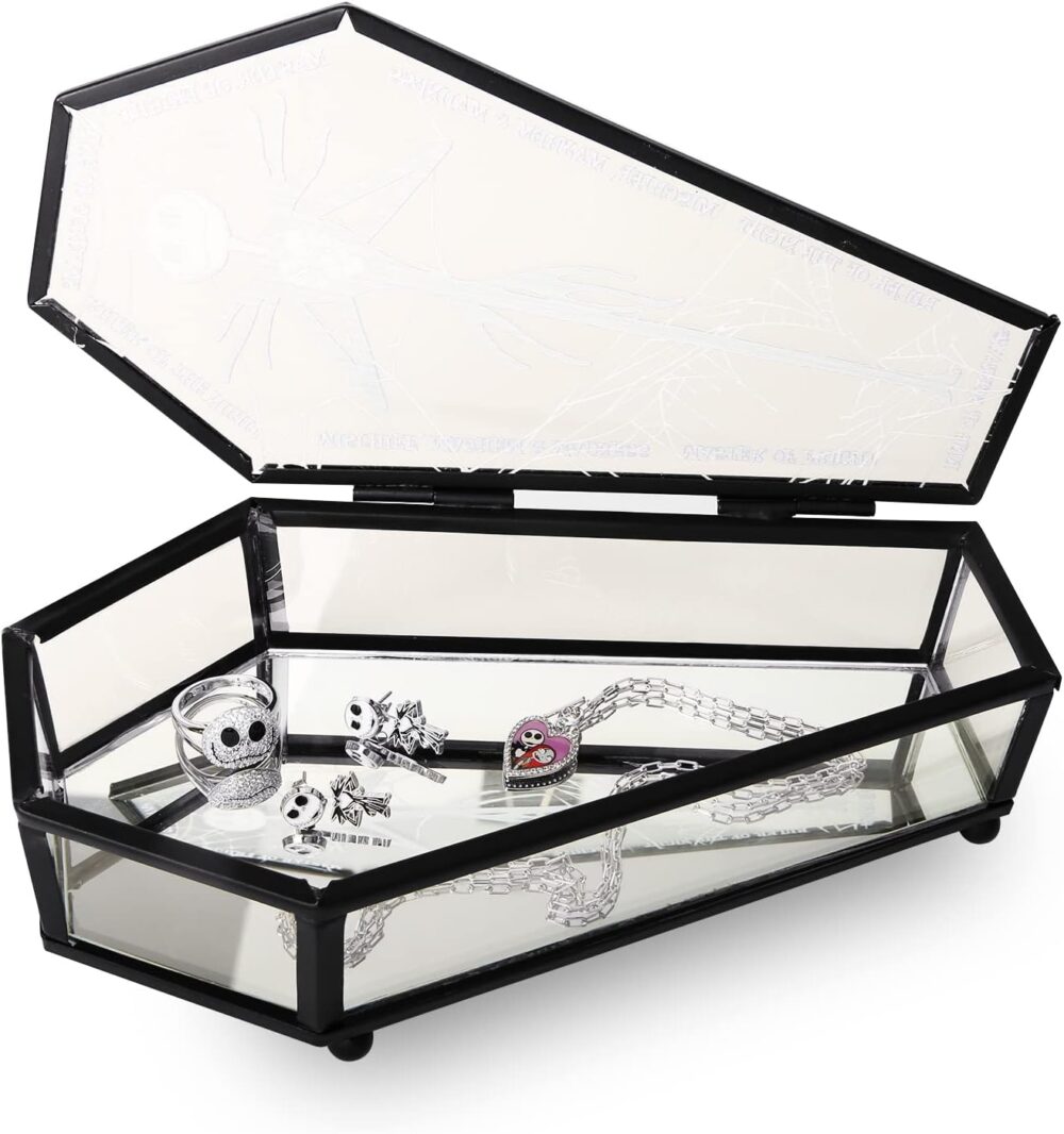 Disney The Nightmare Before Christmas Jack Skellington Coffin-Shaped Jewelry Box - Glass Jewelry Storage - Image 2