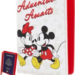 Disney Mickey & Minnie Mouse Passport Holder - Officially Licensed Passport Holder for Women - Travel Essentials for Women
