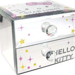 Jacmel Sanrio Hello Kitty Star Bright Mirror Glass Jewelry Box - Officially Licensed Hello Kitty Jewelry Organizer