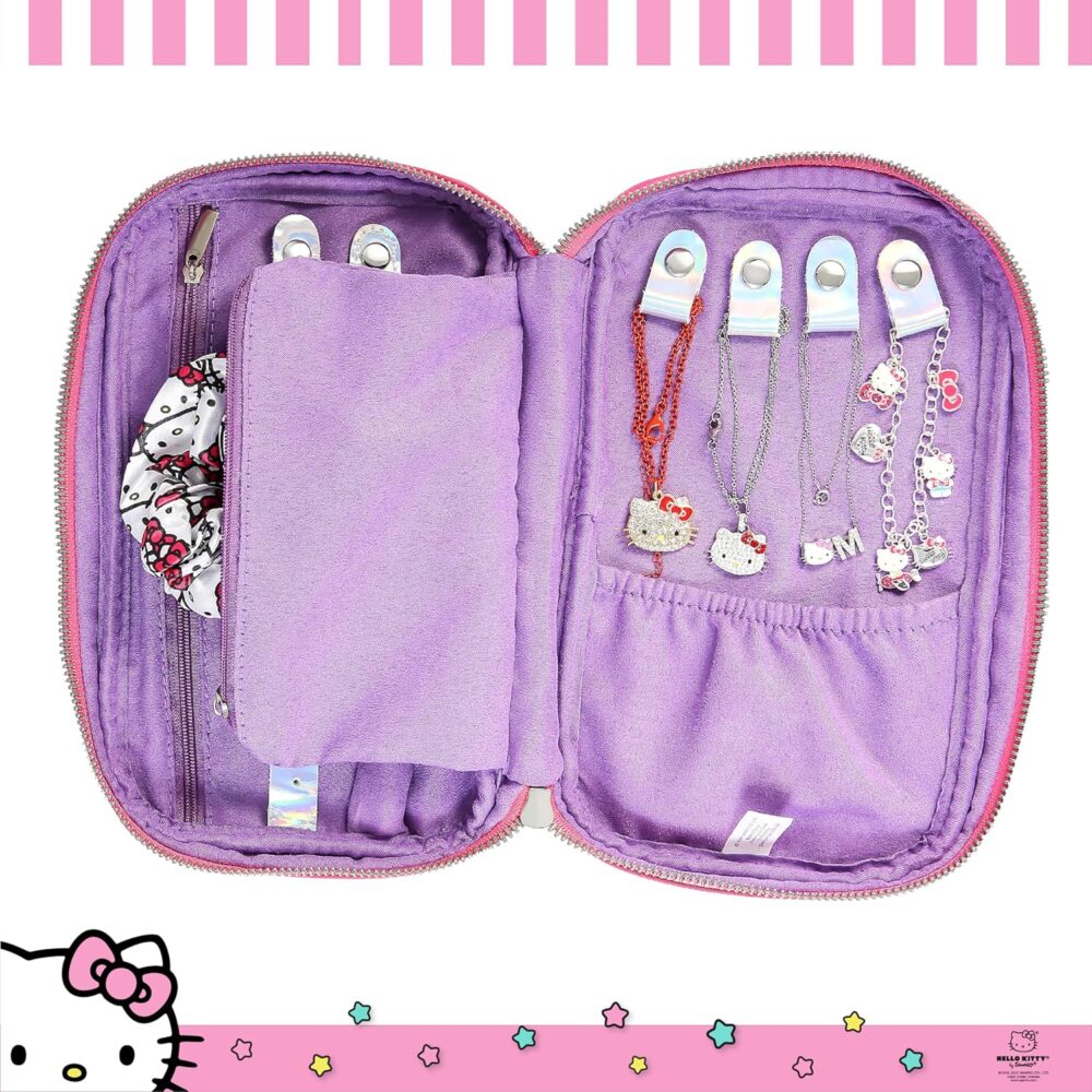 Sanrio Hello Kitty Nylon Jewelry Holder Organizer with Zip Closure - Officially Licensed Hello Kitty Jewelry Travel Organizer - Image 2