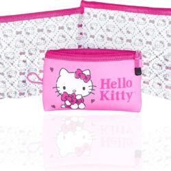 Hello Kitty Travel Pouch 3-Pack Official License, Zipper Pouch Set of 3 in Different Sizes, Makeup Bag