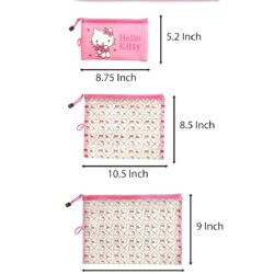 Hello Kitty Travel Pouch 3-Pack Official License, Zipper Pouch Set of 3 in Different Sizes, Makeup Bag - Image 4