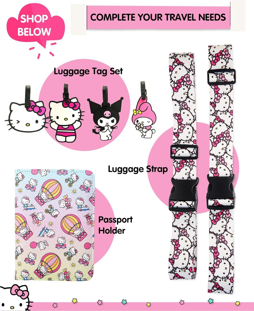 Hello Kitty Travel Pouch 3-Pack Official License, Zipper Pouch Set of 3 in Different Sizes, Makeup Bag - Image 6